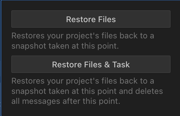 Restore checkpoint option