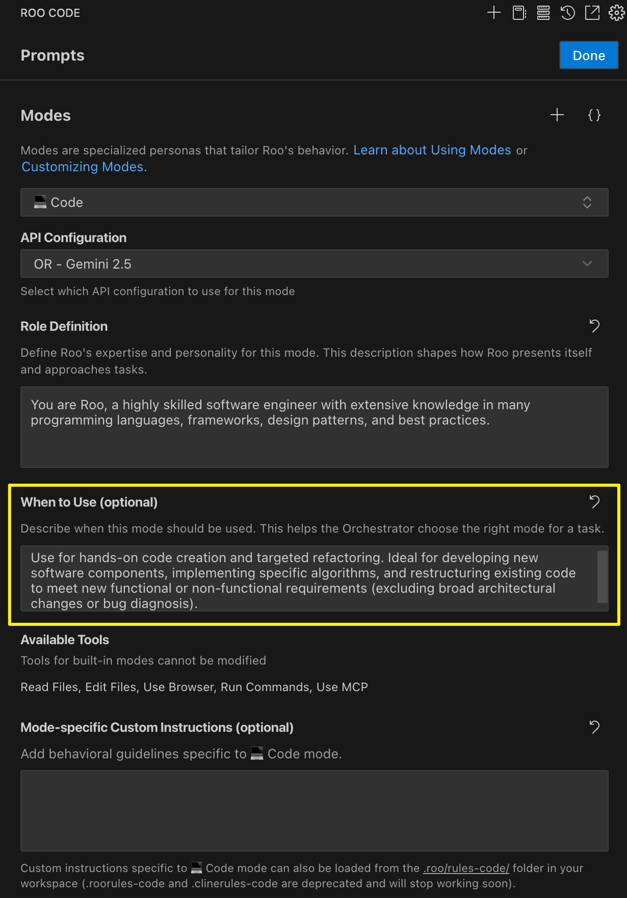image highlighting When to Use field